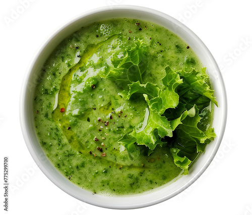 Lettuce soup on transparent background