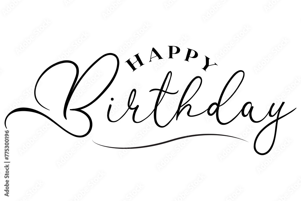 Happy Birthday typography lettering vector illustration. Happy Birthday typography lettering vector illustration.