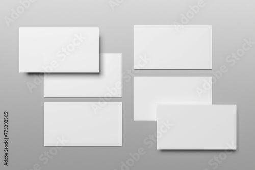 Blank presentation slide mockup with shadow overlay