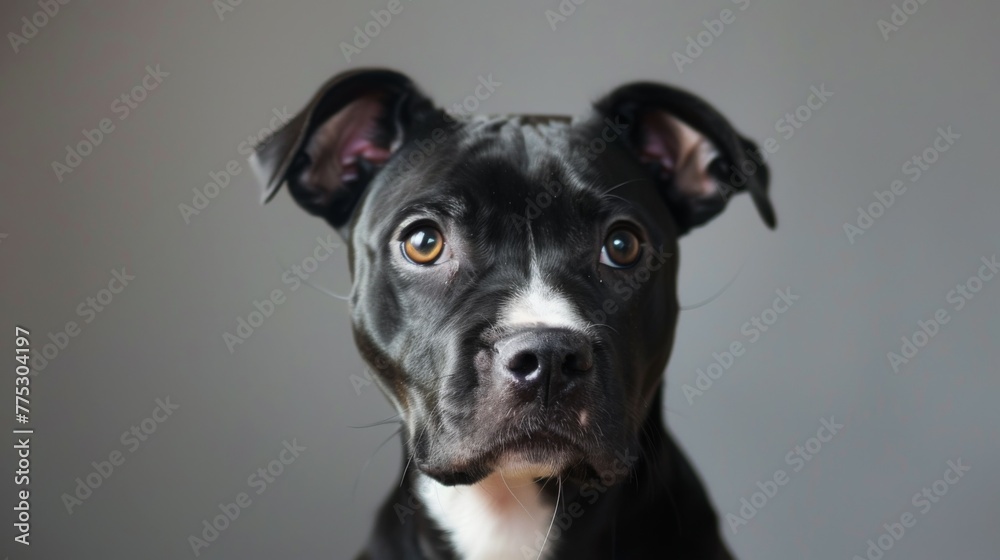 American Staffordshire Terrier dog portrait showcasing loyal eyes and attentive expression