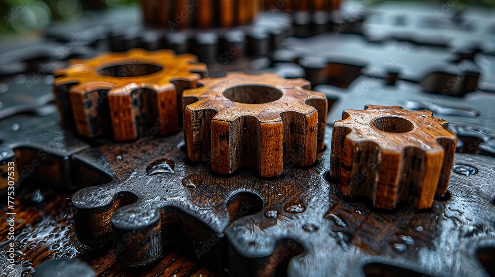 The concept of problem-solving is illustrated with puzzles and cogwheels, depicting wooden gears beneath the puzzle, symbolizing progression to the next level. The concept of problem-solving is illustrated with puzzles and cogwheels, depicting wooden gears beneath the puzzle, symbolizing progression to the next level.