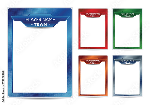 Sport player trading card picture frame border