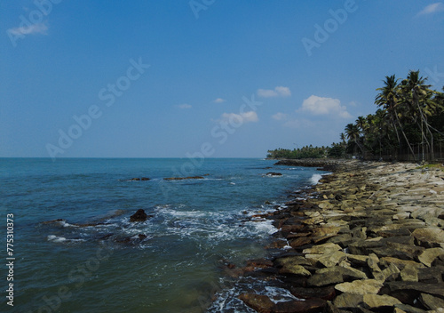 Kerala coastline. Arabian sea. Seascape view