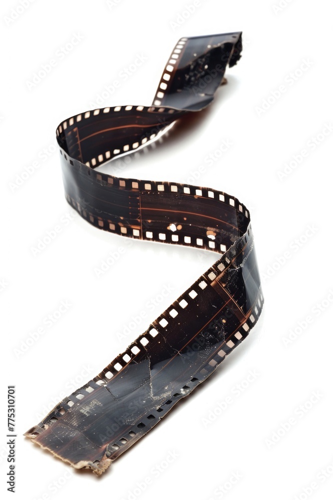 A roll of film on a white background. Suitable for photography concepts