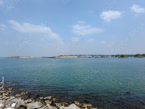 Kerala coastline. Arabian sea. Seascape view