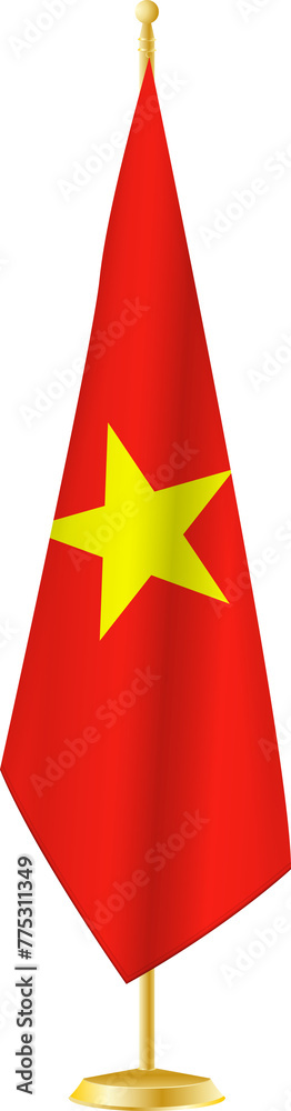 Vietnam flag on a flag stand.