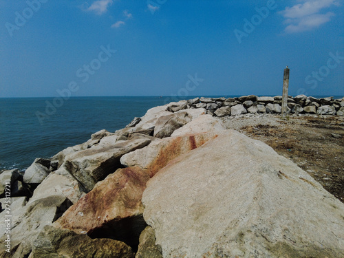 Kerala coastline. Arabian sea. Seascape view