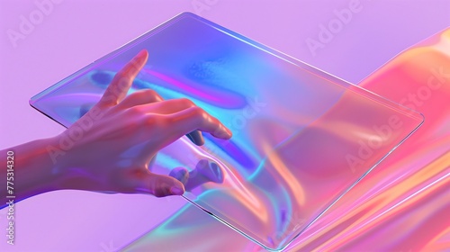 touching the gradient of the gadget with your fingers