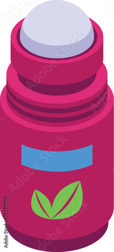 Fresh deodorant icon isometric vector. Flask clipart. Natural glass liquid
