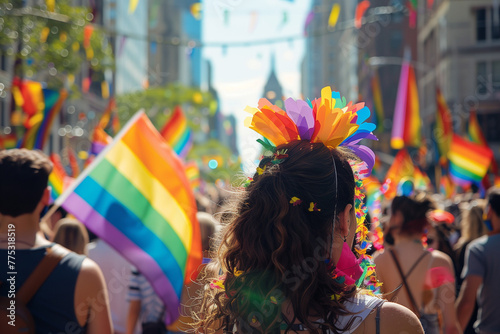 Pride Parade Celebration in City