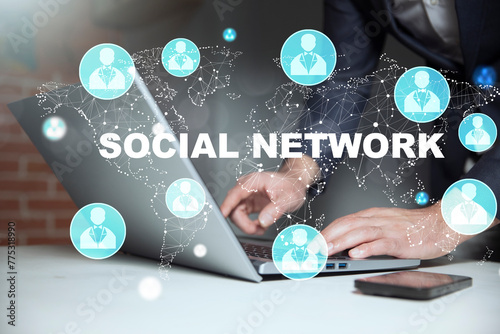 global social network and connection internet © ARAMYAN
