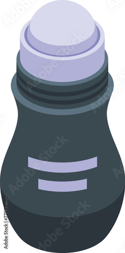 Black color deodorant icon isometric vector. Vial smell. Care cosmetic product