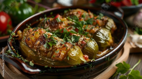 The Greek dish Gemista is stuffed vegetables. 