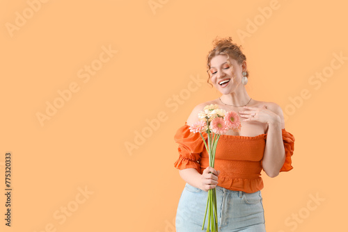 Happy young woman with beau...