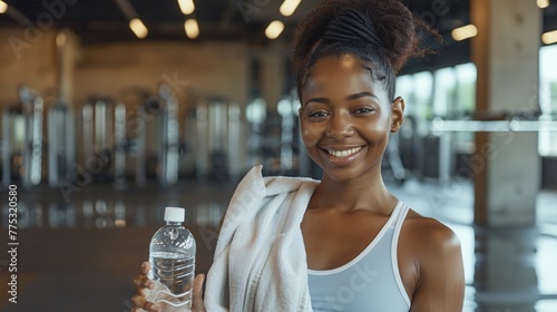 portrait of black woman in the gym