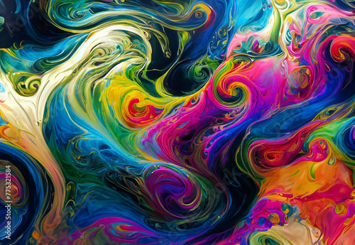 abstract pattern of color in water swirls