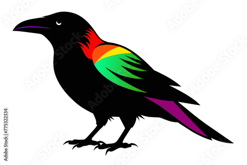 silhouette color image,Crow ,vector illustration,white background