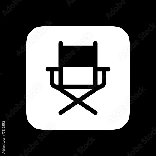 Editable camping, folding, director's chair, furniture vector icon. Movie, cinema, entertainment. Part of a big icon set family. Perfect for web and app interfaces, presentations, infographics, etc