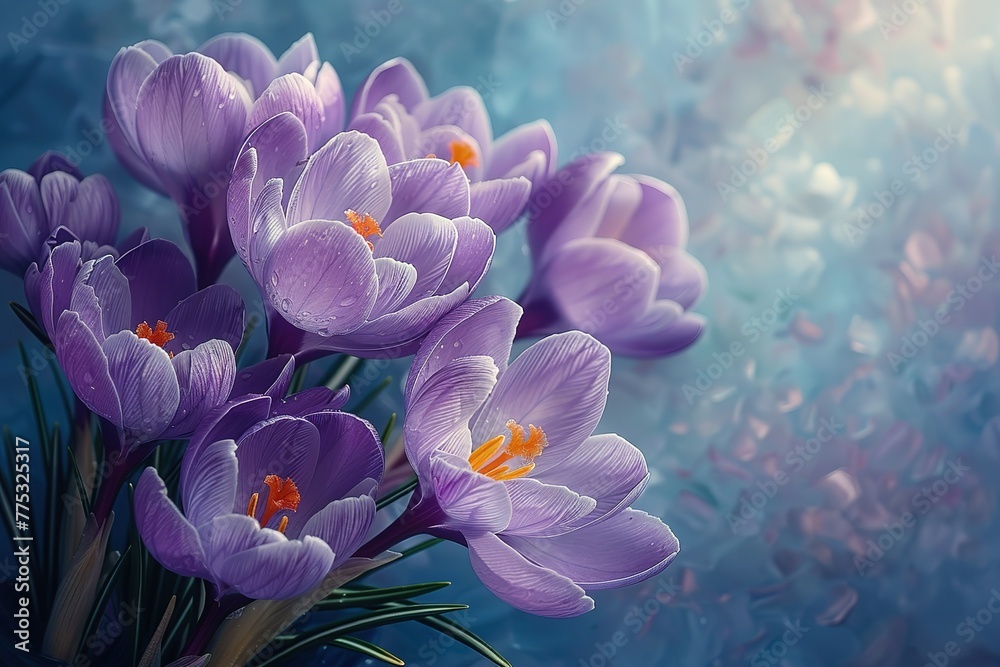 Embrace the beauty of spring with a stunning bouquet of purple crocuses