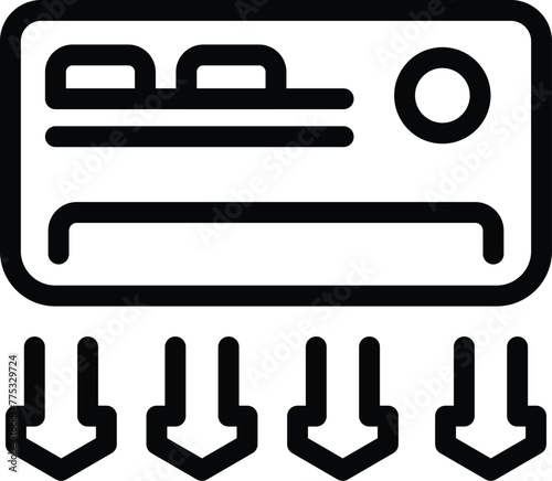 Air conditioner streams icon outline vector. Fresh airflow. Cooling indoor temperature