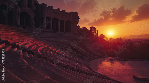 Barcelona's Ancient Stage The Roman Amphitheatre or Teatre Grec
 photo