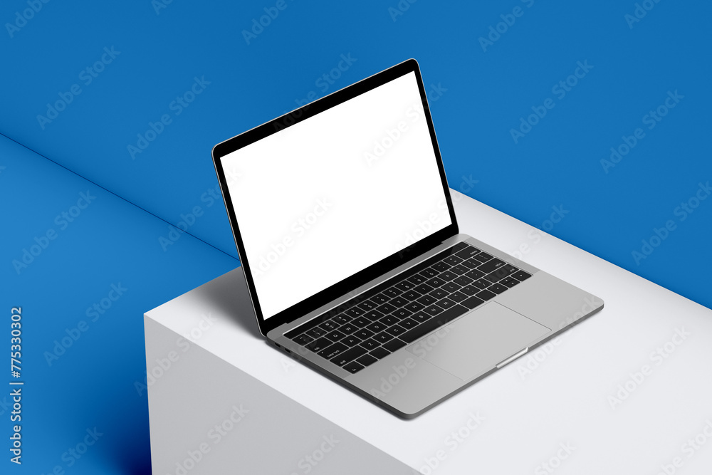 Laptop with blank screen mockup Laptop with blank screen mockup