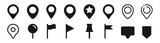 Set of map pin location icons. Modern map markers. Map pin place marker. Location icon. Map marker pointer icon set.