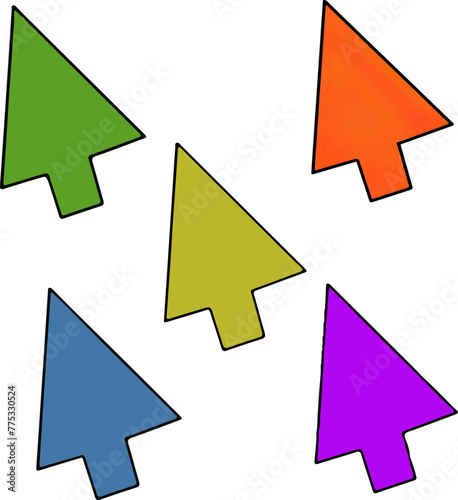 a set of colored arrows for the computer screen