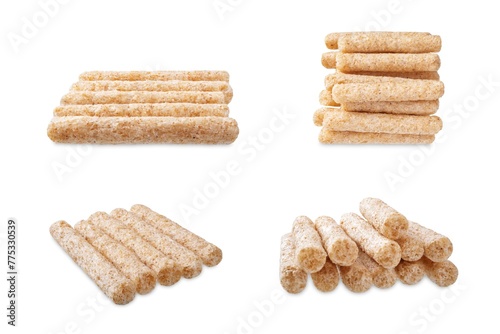 Rye stick chips on a white isolated background