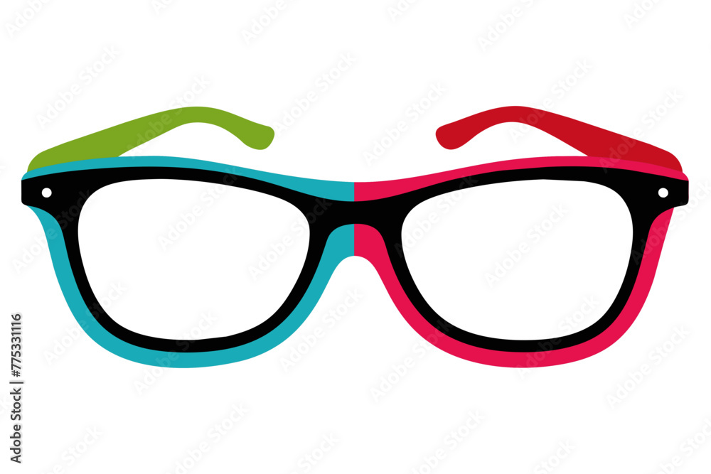 Fototapeta premium silhouette color image,Zenni glasses, white background