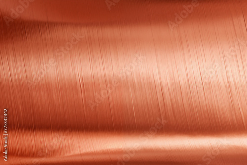 Bronze foil sheet texture abstract background. Textured copper metallic surface backdrop with light reflection. 