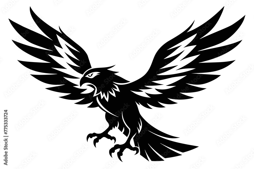 Fototapeta premium silhouette image,Eagle bird,vector illustration,white background