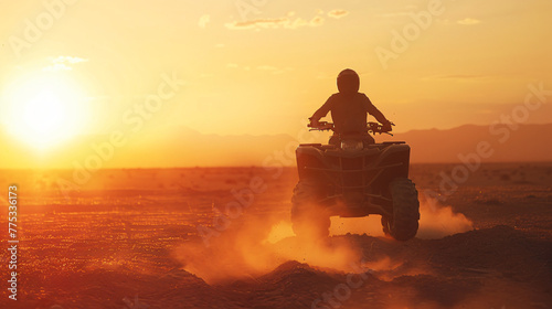 silhouette of a person riding a atv vehicle, sunset, bike, bicycle, beach, sea, sky, sun, silhouette, people, ocean, sunrise, nature, summer, water, travel, sport, mountain
