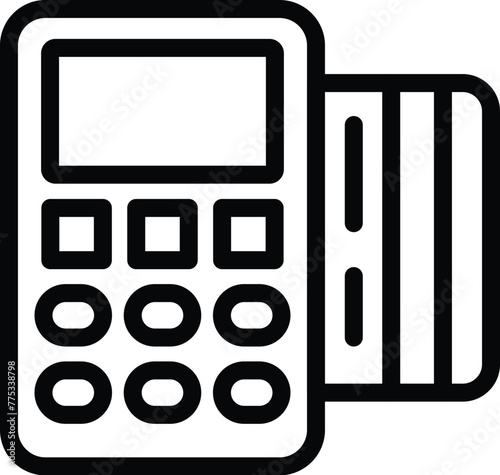 Automated ticket kiosk icon outline vector. Purchase transportation card. Payment seat terminal