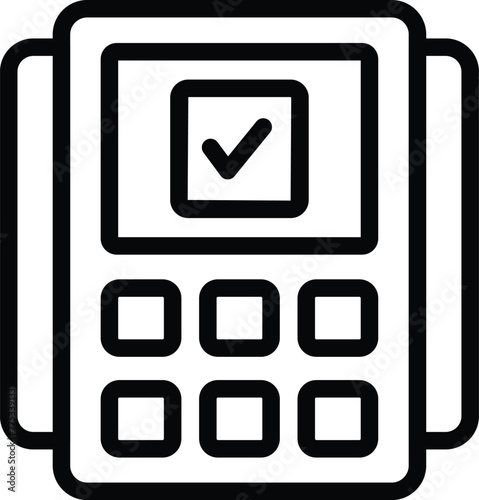 Self service ticket machine icon outline vector. Smart purchase terminal. Transport card kiosk