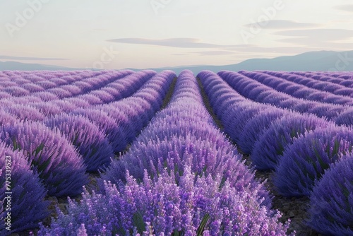 A cross of blooming lavender rows, serene purple background for fragrant financial success.