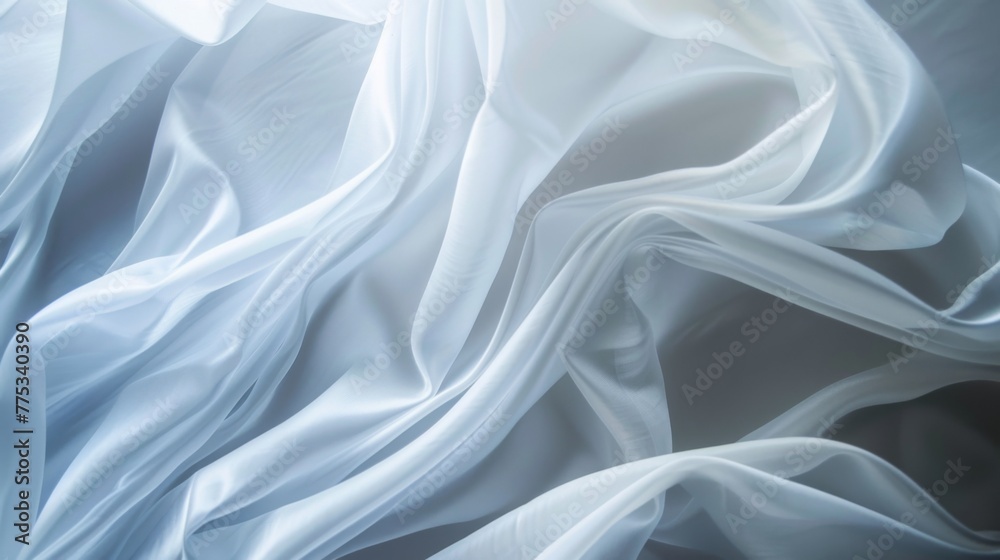 Fototapeta premium Close-Up View of White Fabric