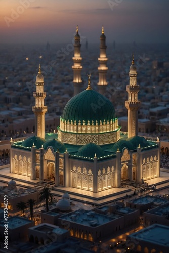 dome of the mosque in night