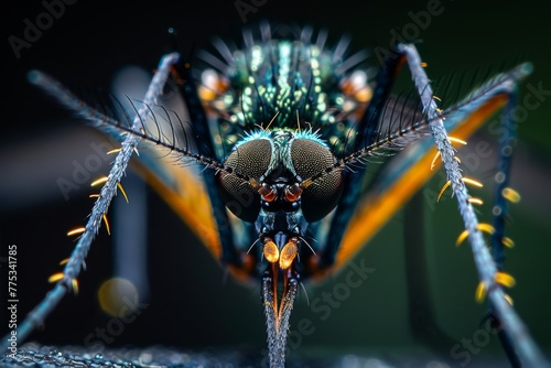 intense mosquito macro photo