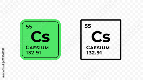 Caesium, chemical element of the periodic table vector design