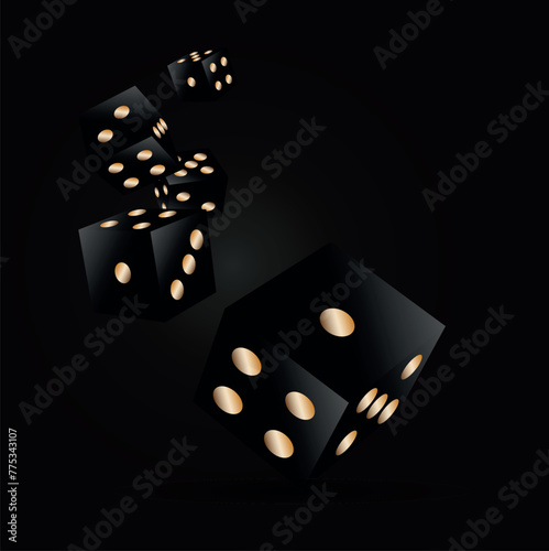 dice on black background