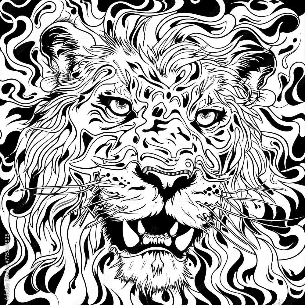 lion head coloring sheet