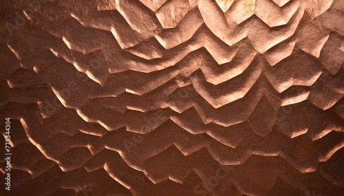 Geometric pattern copper bronze slab texture