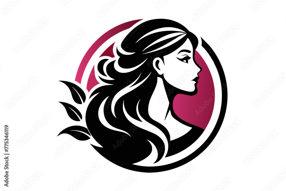 color Introducing our captivating profile of a woman logo color Introducing our captivating profile of a woman logo