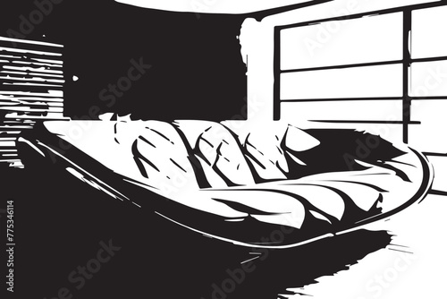 black and white illustration