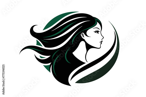 color Introducing our captivating profile of a woman logo