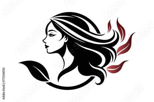 color Introducing our captivating profile of a woman logo