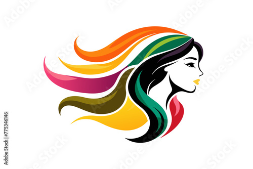 color Introducing our captivating profile of a woman logo