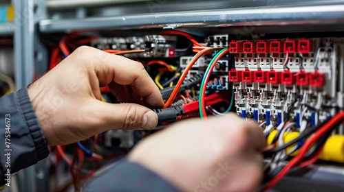 Technician Expertly Wiring Electrical Panel © Ирина Варванская