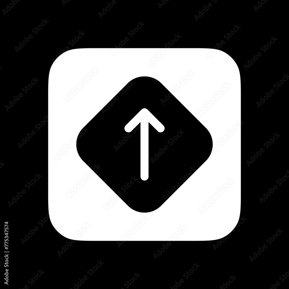Editable straight road arrow vector icon. Map, location, navigation. Part of a big icon set family. Perfect for web and app interfaces, presentations, infographics, etc Editable straight road arrow vector icon. Map, location, navigation. Part of a big icon set family. Perfect for web and app interfaces, presentations, infographics, etc